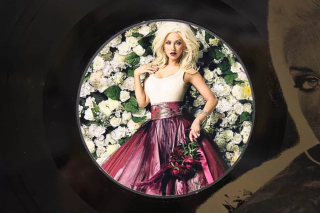 Christina Aguilera   12 inch Black vinyl LP laser etched wall art. "M4" 2