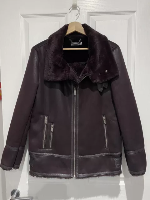 Mint velvet sales burgundy aviator jacket