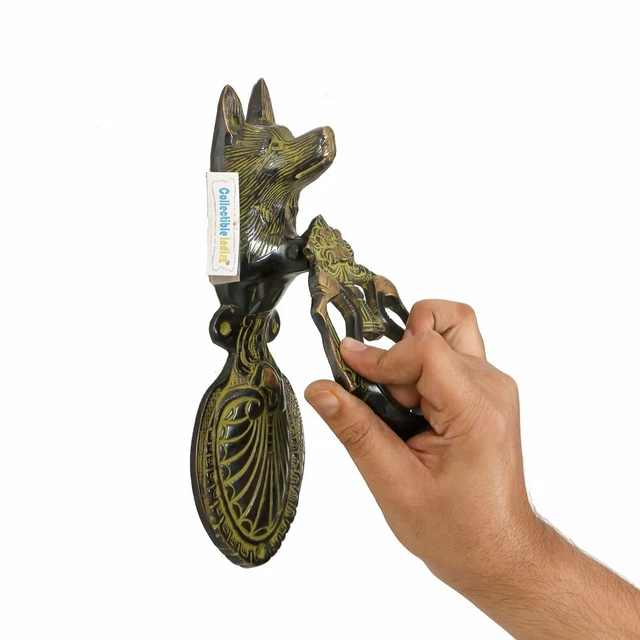 Vintage Style Finition Antique Loup Porte Laiton Heurtoir / Poignée/Porte Bouton