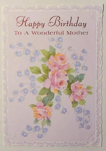 1 Birthday Greeting Card/Envelope Mother Mom Love Happy Step Friend Flowers Wish