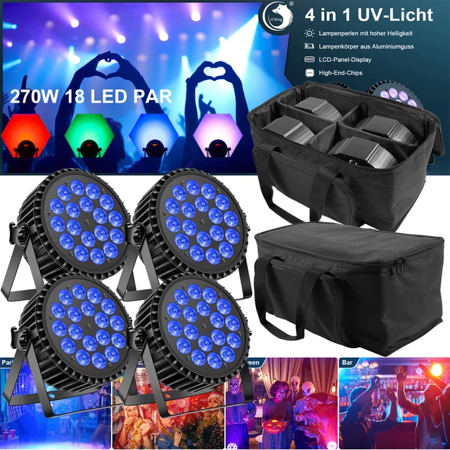 4x 80W LED Par Strahler 36 LED Bühnenlicht RGB DMX Disco Bar