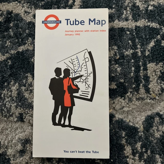 JANUARY 1995 LONDON Underground Tube Map Pocket Diagram Journey Planner