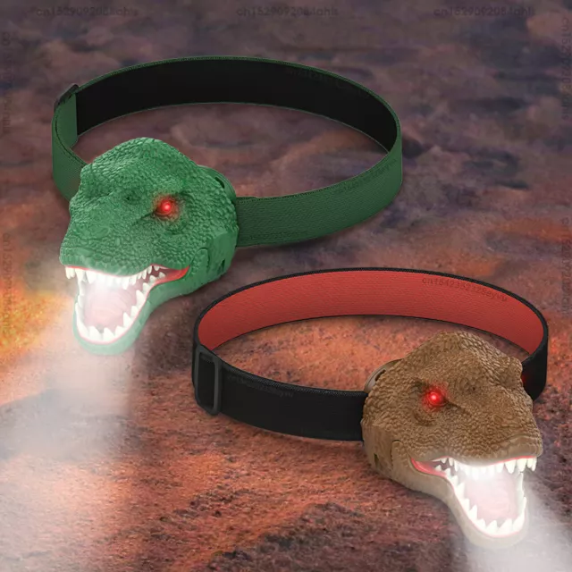 SUN DinoBryte Dinosaur T-Rex LED Head Lamp Light with Roaring Sound Kids  Camping