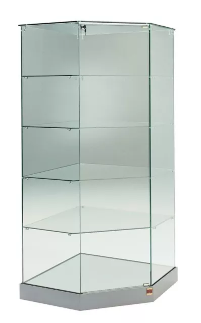 VETRINA ESPOSITIVA COMMERCIALE alta vetro cristallo arredo negozi ANGOLARE  EUR 1.020,00 - PicClick IT