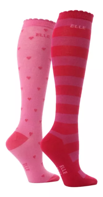 2 Pairs Girls Designer Elle Over The Knee Socks 3 Sizes & 3 Designs!