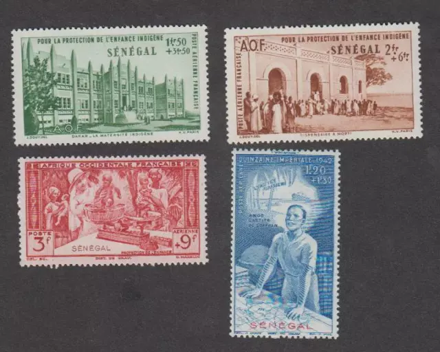 Colonies Françaises -Timbres neufs ** Sénégal - PA N°18 à 21