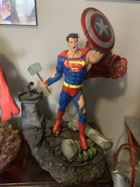 1:4 Superman vs Marvel Avengers Statue Custom Unique Rare Figure Figurine Comic 1:4 Superman vs Marvel Avengers Statue Custom Unique Rare Figure Figurine Comic