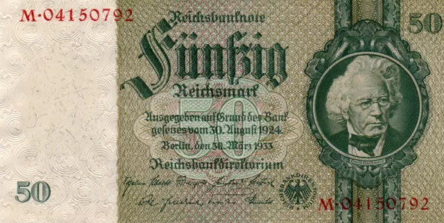 50 Reichsmark von 1933 UNC