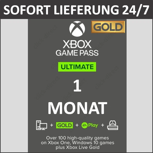 XBOX Game Pass Ultimate 1 mese & abbonamento XBOX Live Gold (30 giorni) 24/7