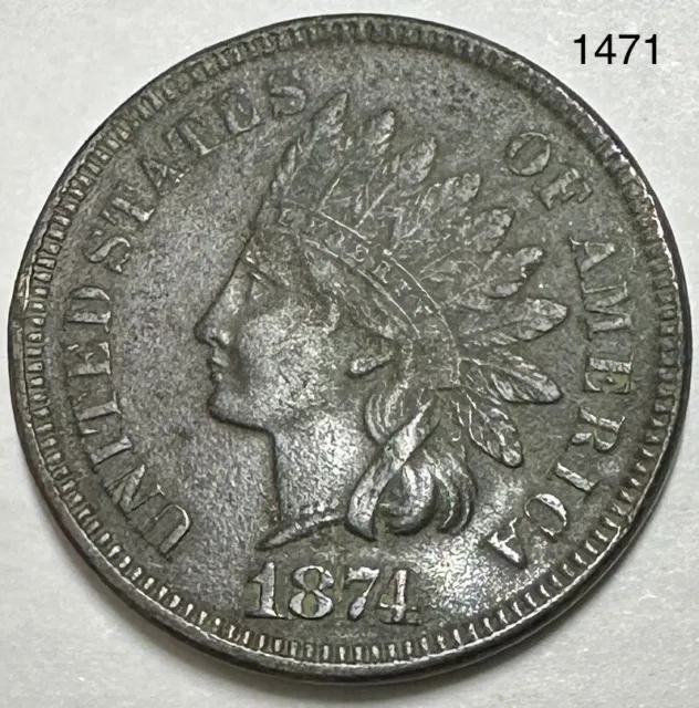 1874 Indian Head Penny Cent (We combine orders)