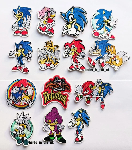 SONIC HEDGEHOG TAILS fox Knuckles Eggman Patch Badge Iron On Sew On £2.