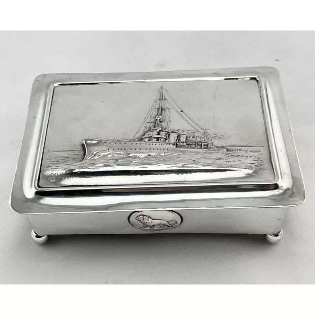 Silver Plated Embossed First World War Trinket or Cigarette Box