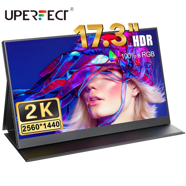 UPERFECT 17,3" Zoll Portable Monitor Bildchirm 2560x1440 IPS HDMI Gaming Monitor