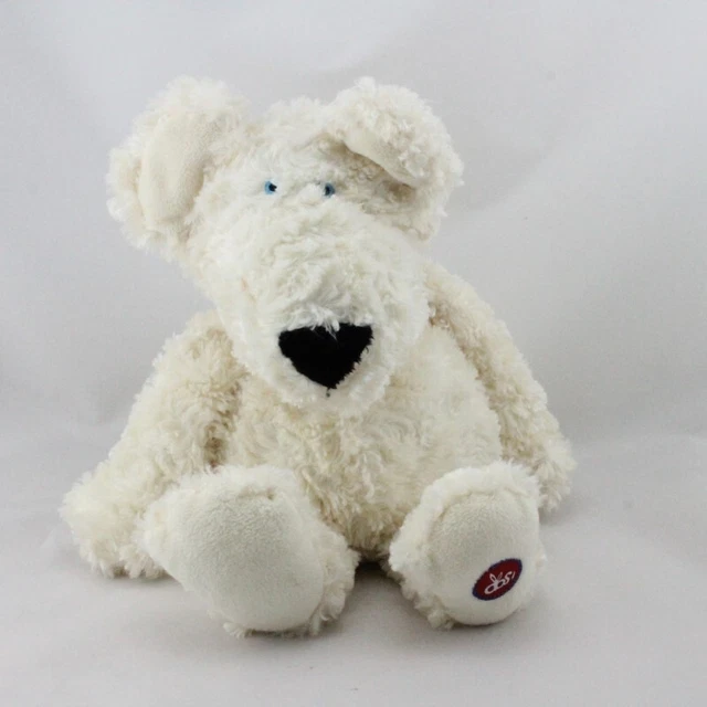 Doudou peluche souris chien blanc LES PETITES MARIE - 19420