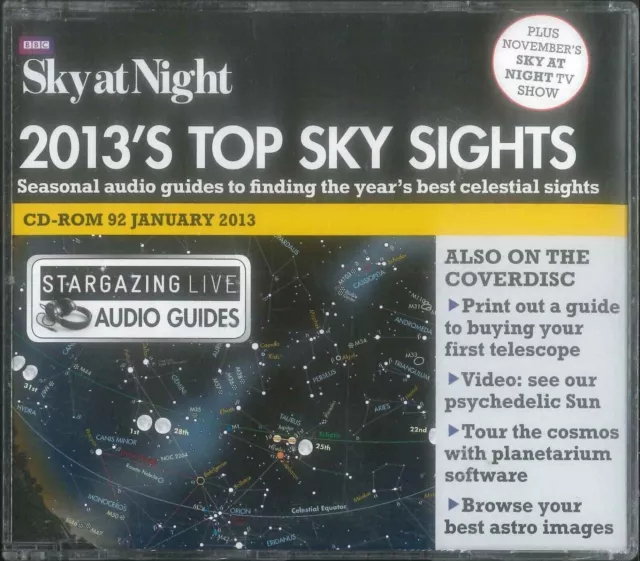 BBC Sky At Night Cd-Rom, 2013's Haut Sky Sights, #92 Janvier 2013, Windows, Mac