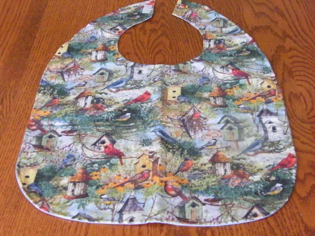 Protector de ropa de babero para adultos con bolsillos hecho a mano para ancianos discapacitados