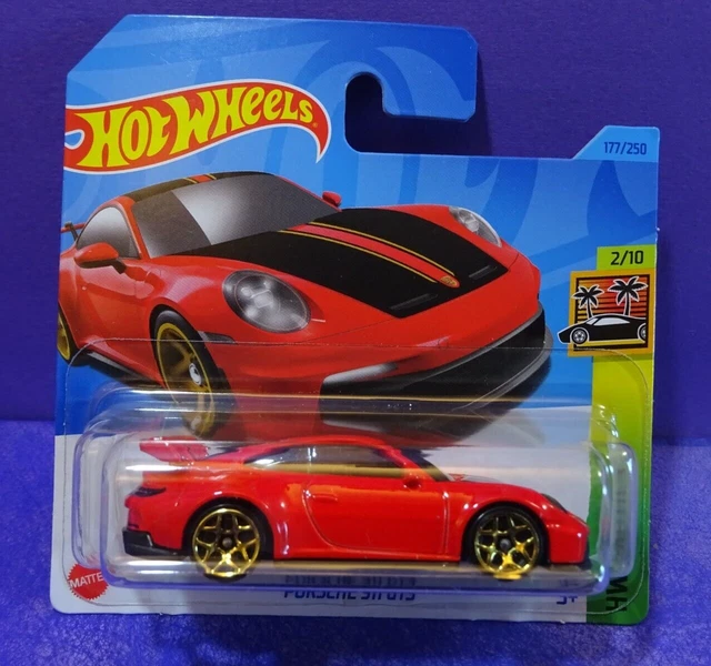 2023 HOT WHEELS PORSCHE 911 GT3 in RED. HW EXOTICS 2 10 Short Card
