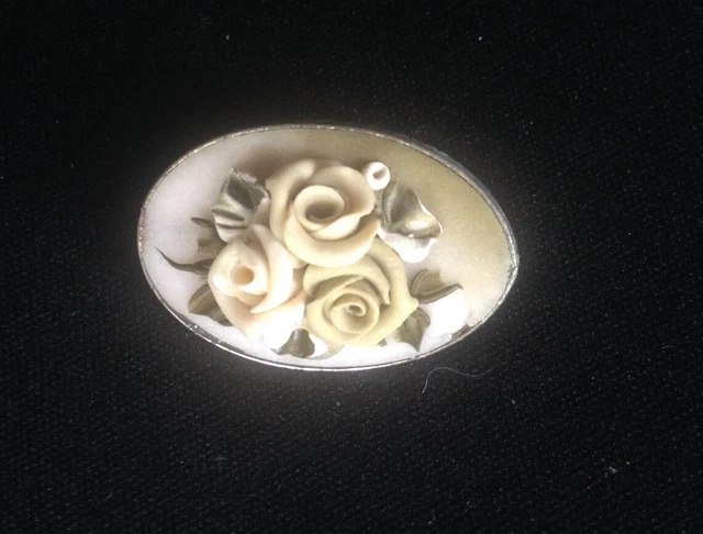 BROCHE DE DEUIL En Ébonite Gutta Percha Gerbe De Fleurs Fin Xixe EUR 42,00 - FR