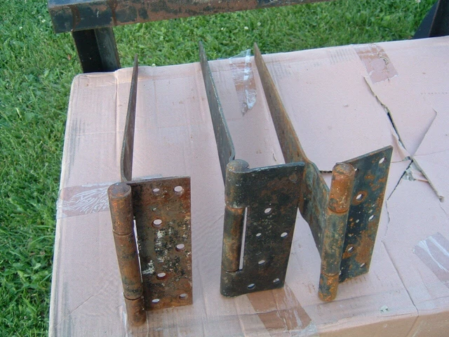 Barn Door Hinges, 3 pieces.  21” Length, unusual style ,vintage 7