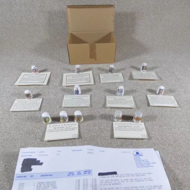 The Thimble Guild Thimbles x 13 Job Lot Bundle NEW with Certificates 2