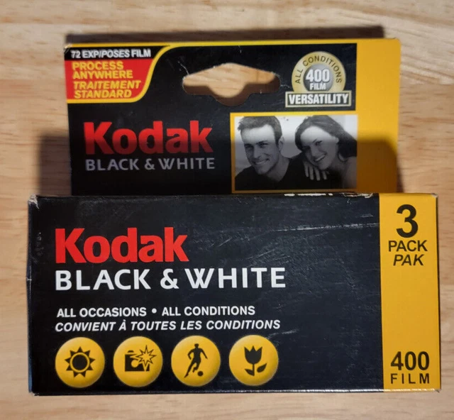 Película Kodak en blanco y negro 35 mm 3 rollos caducada 08/2007