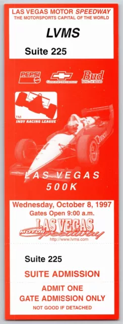 1997 Las Vegas Motor Speedway Indy Racing 500K Unused 10/8 Suite 225 Ticket VGC