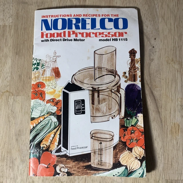 NORELCO HB 1115 Food Processor Parts Functions Instruction Manual Book