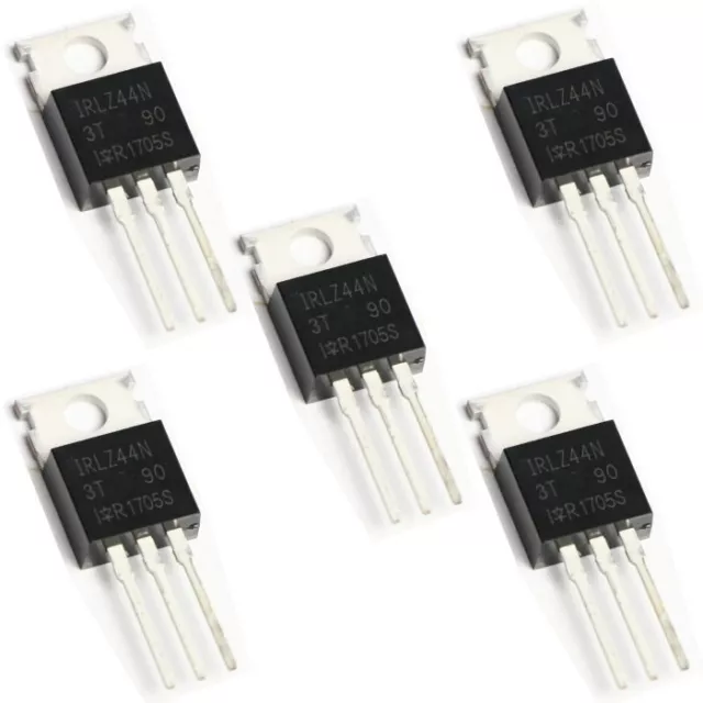 5 x IRLZ44N Logic Level TO-220 Power HEXFET Power MOSFET N-Channel