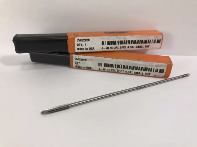 HERTEL Taps 4-48 H2 2FL SPPT 4" OAL Small Shank 2pcs