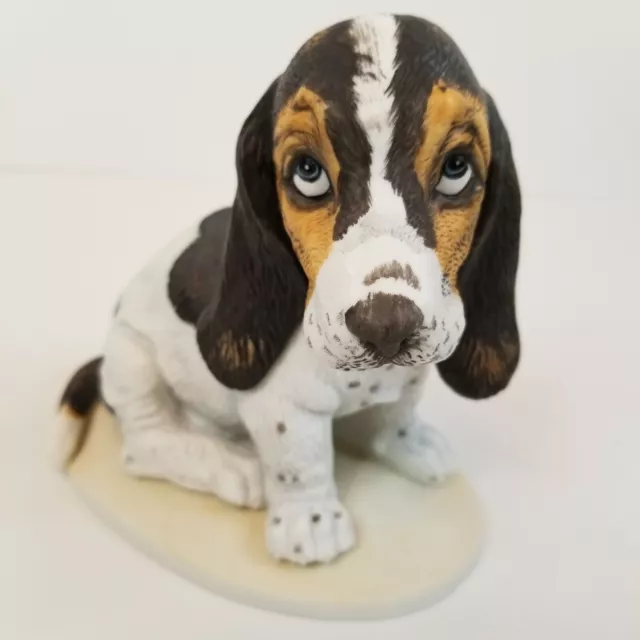 Vintage 1983 Homco Masterpiece Basset Hound Dog Porcelain Figurine Sad Puppy