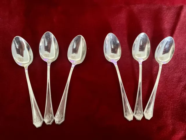 Antique Set Of 6 Teaspoons Made By JE Caldwell &Co Sterling Silver