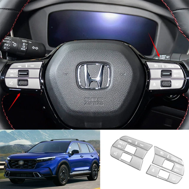 Silver Aluminum Inner Steering Wheel Button Frame Trim Fit For Honda CR-V 23-24