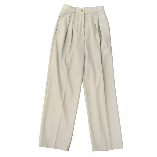 Giorgio Armani Le Collezioni Tan High Waisted Pleated Pants Trousers Sz 10 VTG