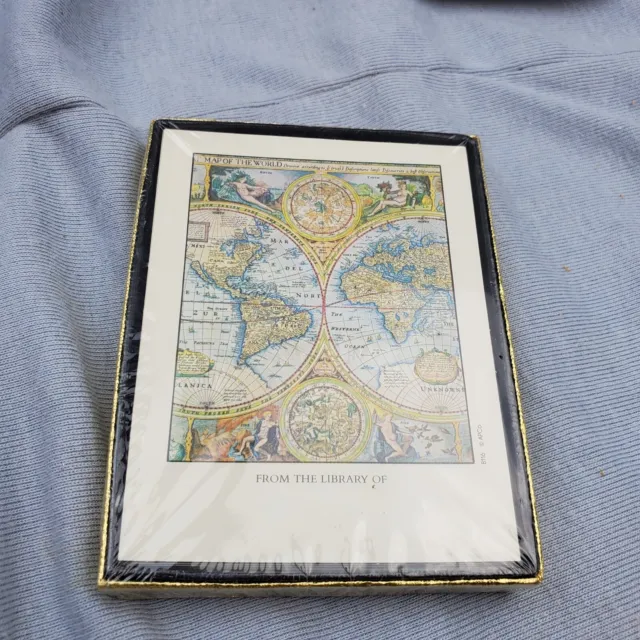 Antioch Publishing Co. Book Plates Map Of The World Globe Vintage NEW NIP