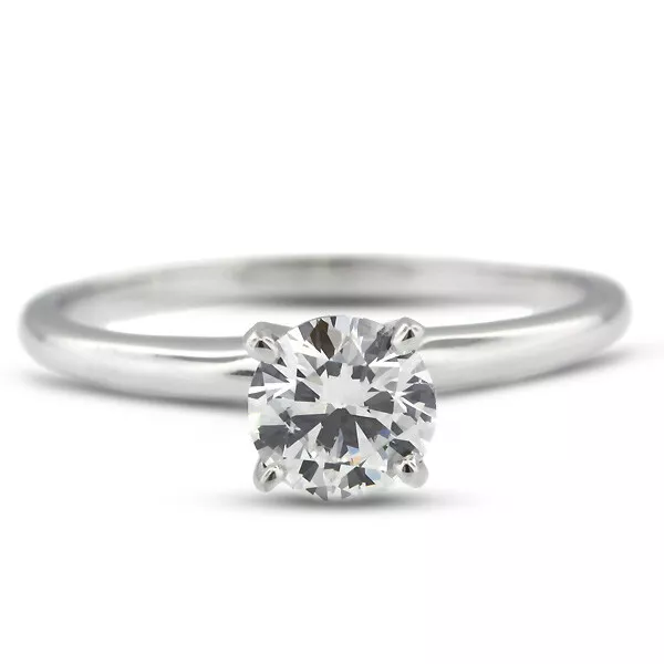 0.43ct D/SI1 Round Natural Diamond 14kw Gold Classic Solitaire Engagement Ring