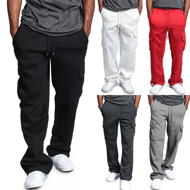 Men Cotton Joggers Pants Pockets Cargo Pants Gym Running Casual Trousers  Men's Fitness Sweatpants Sports Pants | Fruugo BH