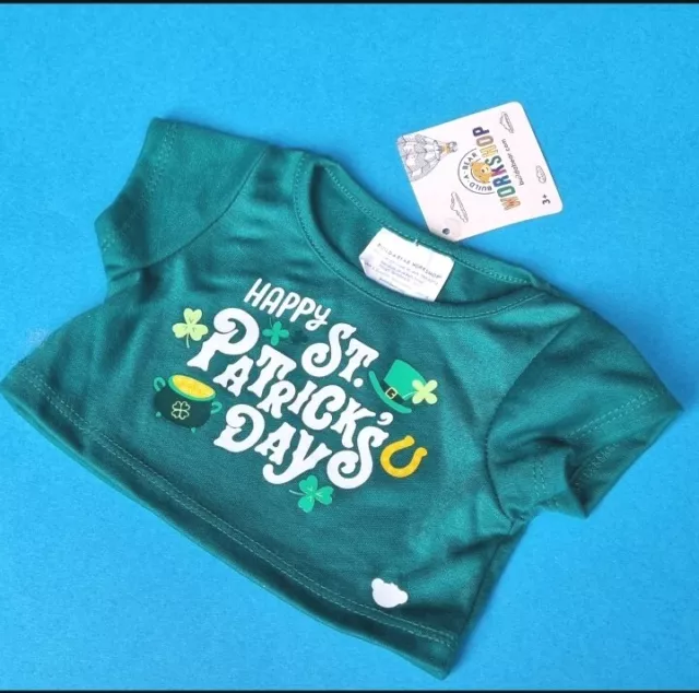 Build A Bear Happy  St Patricks Day T Shirt Green  Clothes  BNWT