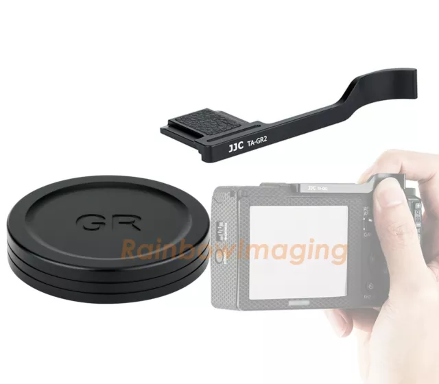 JJC TA-GR2 Metal Thumbs Up Grip & Metal Lens Cap for Ricoh GR II Camera GRII