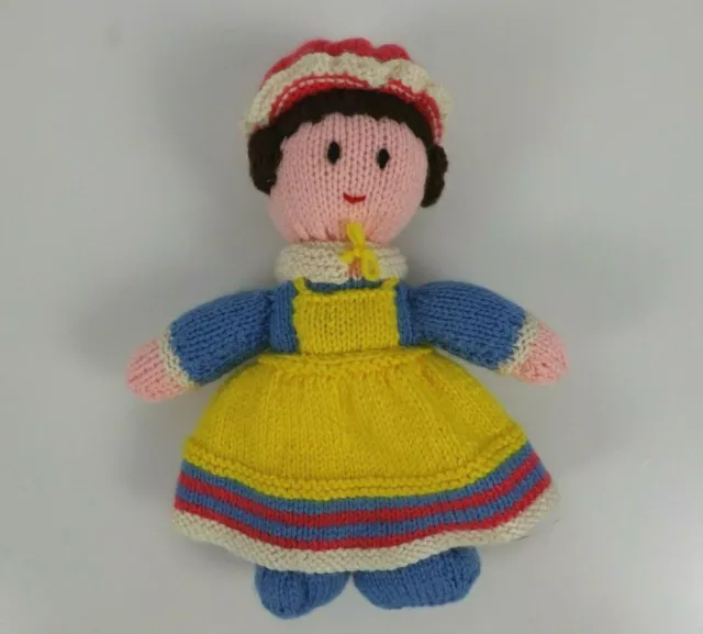 Handmade Knitted Doll Dolly Toy Plush 27 cm 10 in Tall Baby Gift Girls Collector