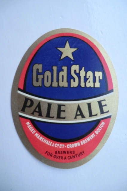 Mint Magee Marshall Bolton Gold Star Pale Ale Brewery Beer Bottle Label