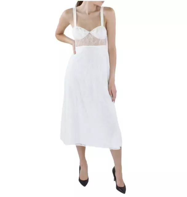 DANIELLE BERNSTEIN WOMENS Lace Sheer Party Midi Dress Xs $28.74 - PicClick