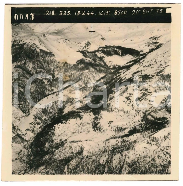 Febbraio 1944 WW2 ITALIA - ALPI - Fotografia AEREA militare 14x14 cm (15)