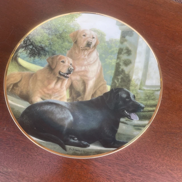 the franklin mint heirloom Canine Companion  by Nigel Hemming black lab plate 8"