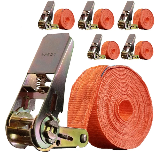 6 Cinghie Di Fissaggio 25mm X 1m - Cinghia A Cricchetto Con Carico Max 250kg, Per Auto E Moto - Foto 7