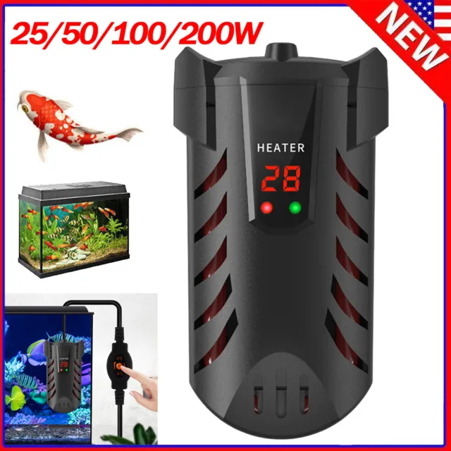 25/50/100/200W Fish Tank Heater Mini Aquarium Heating Rods Aquarium Accessories