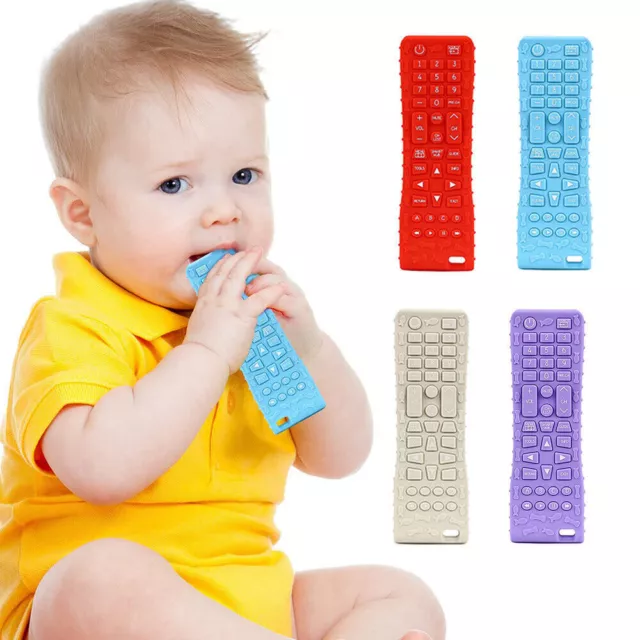 2PCS Silicone Baby Teething Toys Remote Control Shaped Safety Chew Toys Teether.