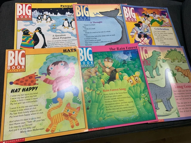 Lot 6 Teacher Scholastic Big Book Magazine Oversized Easel Books