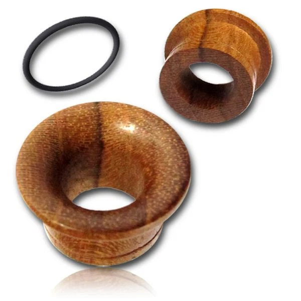Pair Concave Single Flare Teak Wood Plugs Tunnels Gauges Gauge Organic Plug