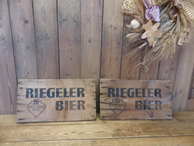 Bierkasten Bierkiste Riegeler Bier Meyer Söhne Riegel 2 x Bretter vom Kasten