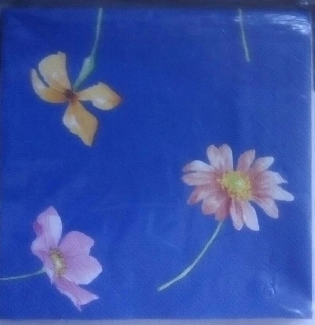 4 Stück Servietten, Blumen, Serviettentechnik Motivservietten